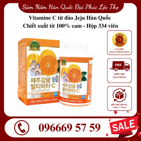 Vitamine C từ đảo Jeju Hàn Quốc - chiết xuất từ 100% cam 334 viên Tăng sức đề kháng cho cơ thể
