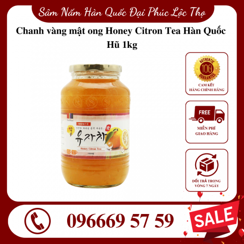 Chanh vàng mật ong Honey Citron Tea Hàn Quốc hũ 1kg - giúp tăng cường sức đề kháng cho cơ thể và tốt cho cổ họng
