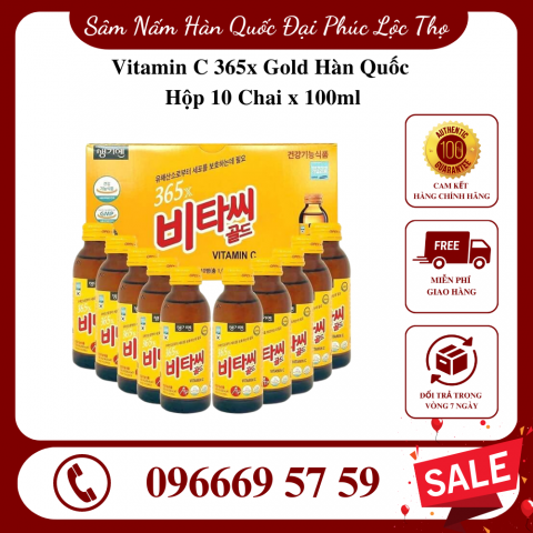 Vitamin C 365x Gold Hàn Quốc Hộp 10 Chai x 100ml
