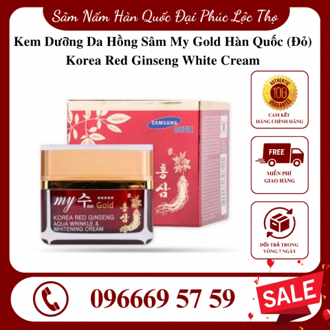 Kem Dưỡng Da Hồng Sâm My Gold Hàn Quốc (Đỏ) Korea Red Ginseng White Cream Hộp 50ml