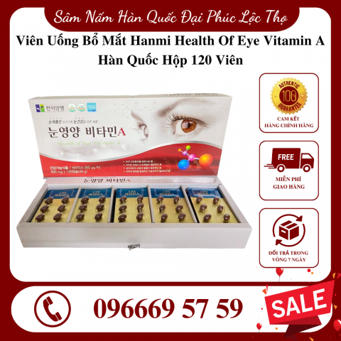 Viên Uống Bổ Mắt Hanmi Health Of Eye Vitamin A Hàn Quốc Hộp 120 Viên
