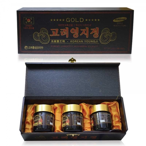 Cao linh chi núi Hàn Quốc Gold hộp gỗ đen