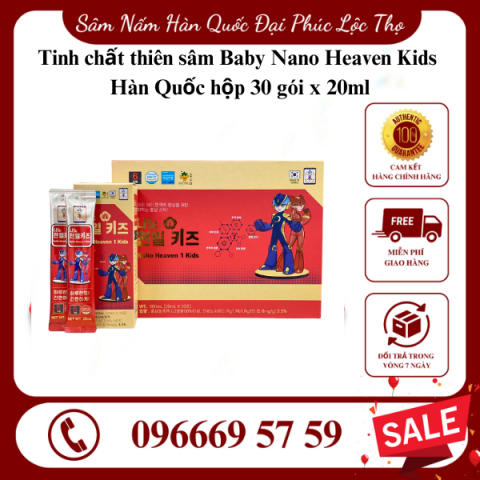 Tinh chất thiên sâm Baby Nano Heaven Kids Hàn Quốc hộp 30 gói x 20ml
