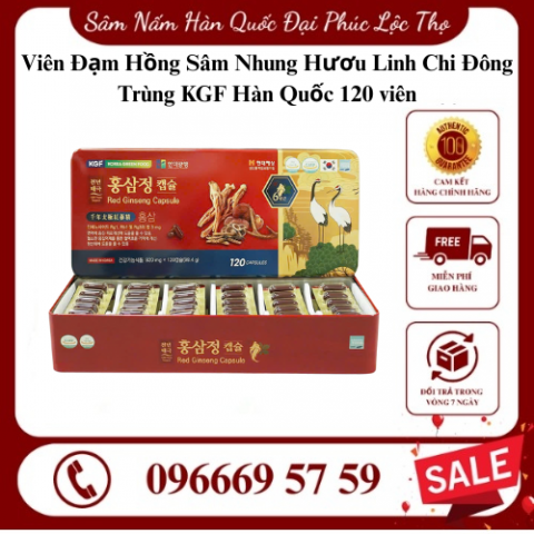 Viên Đạm Hồng Sâm Nhung Hươu Linh Chi Đông Trùng KGF Hàn Quốc 120 viên